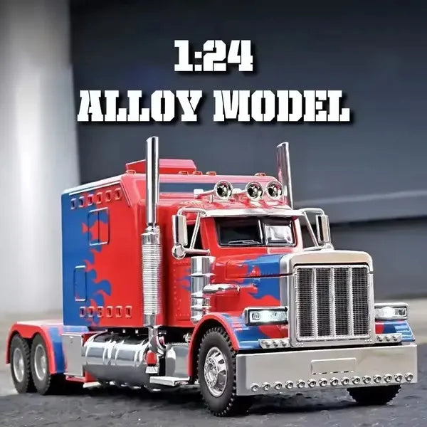 Rear Pull Truck -1-24 Ratio Collectible Alloy Model Car Toy With Realistic Design, Detailed Wheels And Chrome Elements, Perfect Gift For Young People, Birthday Present