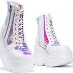 Plus Size Female Punk Style Platform Street Fashion Motorcycle Boots