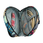 Embroidery Thread Bag with Maple Leaves Round Embroidered Circle Bag Blue Color Knitting Tote Bag Sewing Accessories