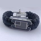 Braided Paracord Bracelet With Survival Zinc Alloy Adjusting Buckle
