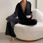 Women's Home  Silk Pure Color Pajamas