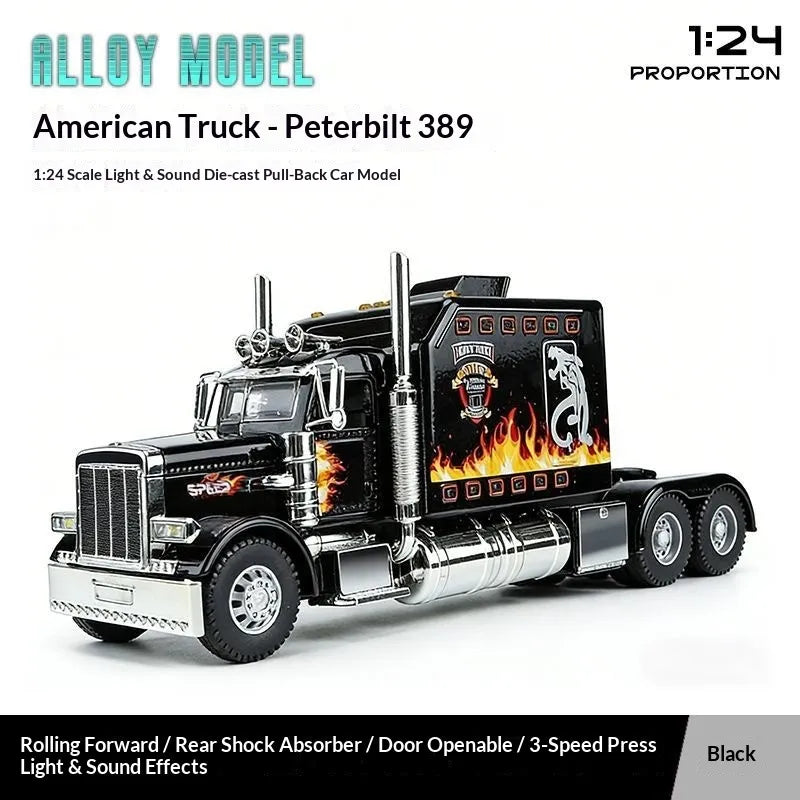 Rear Pull Truck -1-24 Ratio Collectible Alloy Model Car Toy With Realistic Design, Detailed Wheels And Chrome Elements, Perfect Gift For Young People, Birthday Present