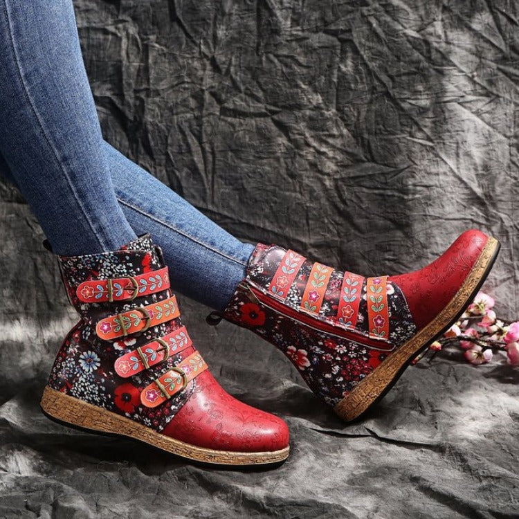 Women's Embroidered Ethnic Boho Flat Boots
