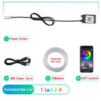 Car Interior Luminescent Light Ambience Light 64 Color Optical Fiber