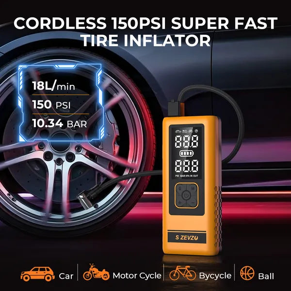 S ZEVZO 2 In 1 4000A Car Jump Starter With Air Compressor