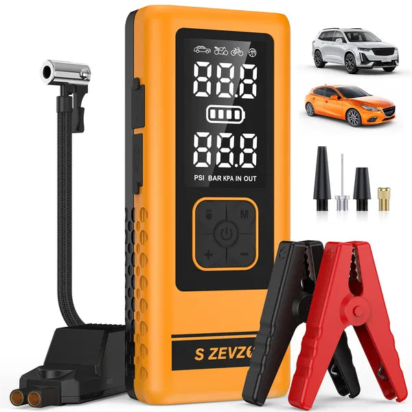 S ZEVZO 2 In 1 4000A Car Jump Starter With Air Compressor
