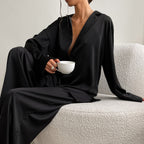 Women's Home  Silk Pure Color Pajamas