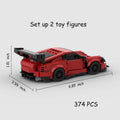 374PCS Red Sports Car  Building Blocks,Speed Champions Cars Toy Building Sets,City Racing Cars DIY Building Bricks For Kids And Adults