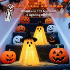 2Packs Halloween Decorations Outdoor,Halloweens Party Decoration Indoor,Spooky Ghost With Remote Control String Lights