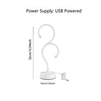 Creative Double Question Mark Elegant White Desktop Lamp, USB Power Supply - Three Color Lighting, Suitable For Bedroom