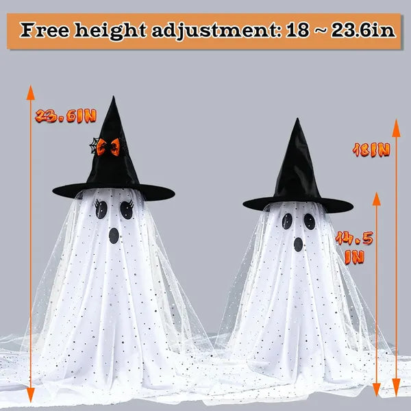 2Packs Halloween Decorations Outdoor,Halloweens Party Decoration Indoor,Spooky Ghost With Remote Control String Lights