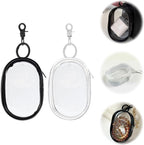 2pcs PVC Storage Bag For Organizing Data Cables, Chargers, Earphone, Earbud, Keys, Change, Camera Chips, Portable Transparent Storage