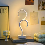 Creative Double Question Mark Elegant White Desktop Lamp, USB Power Supply - Three Color Lighting, Suitable For Bedroom